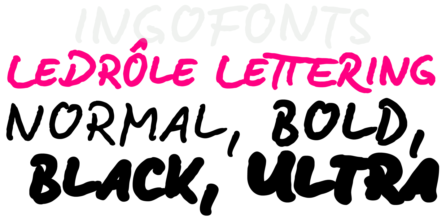 Пример шрифта LeDrole Lettering Pro Ultra